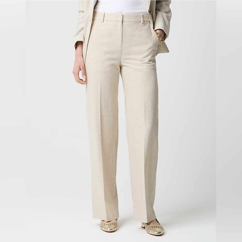 J. Crew Cream Wide-Leg Trousers